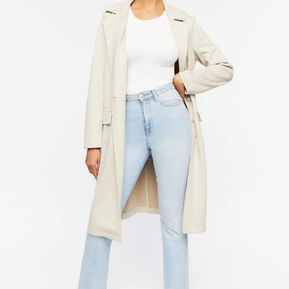 Faux Suede Duster Jacket